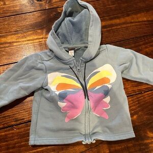 Tea Collection Blue Jacket with Butterfly Design